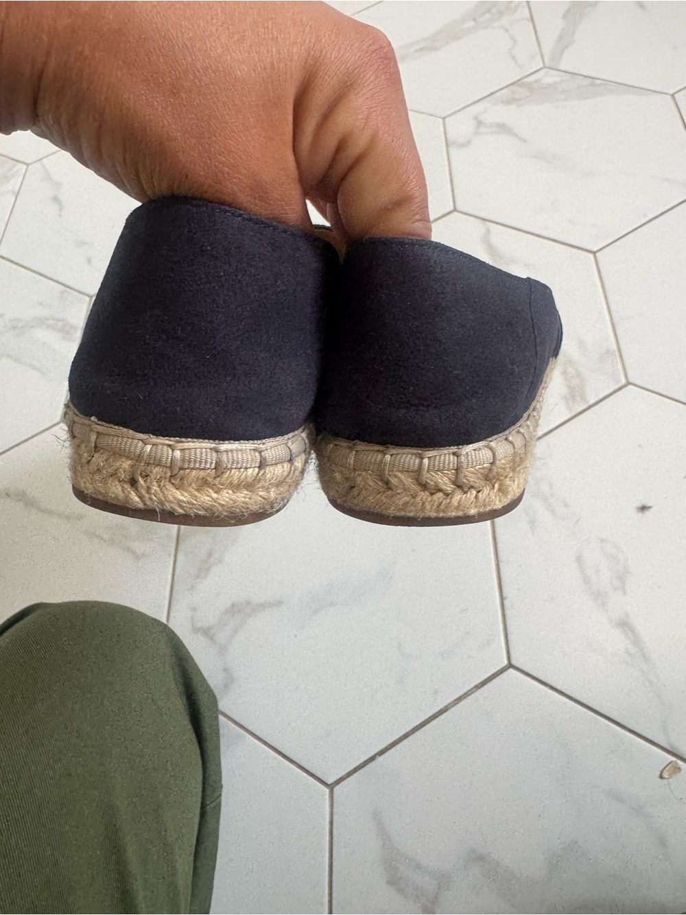 Banana Republic Navy Perforated Espadrille Slip-Ons - Picture 7 of 11